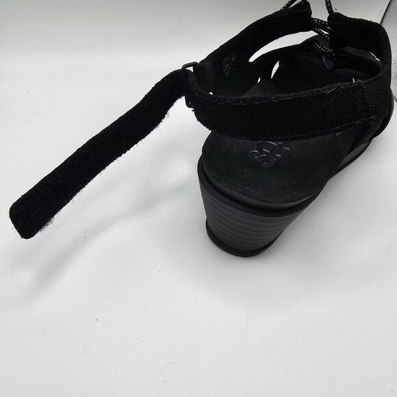 NIB Women's SAS‎ Sedona Lace-Up Leather Wedge Sandals Black Sparkle Size 10M - Picture 9 of 10